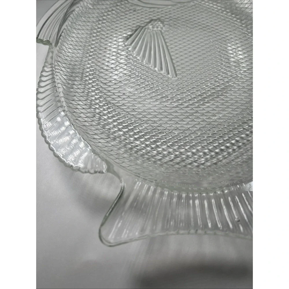 Anchor Hocking Vintage Clear Glass FISH Platter 16‎ Inches